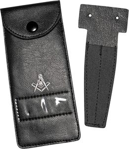 Porta Joyas/Colgador de Bolsillo para Regalia Masónica (Pequeño) de Cuero Negro |   Estuche/Almohadilla para joyería masónica - Product Image 1