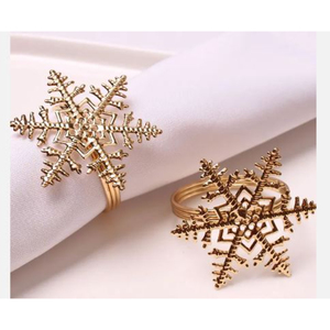 Anillos de Servilleta Modernos al por Mayor, Chapados en Oro, con Forma de Hoja, Elegantes y Vintage, para Banquetes de Boda - Product Image 3