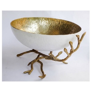 Ensemble de 24 bols de service en acier inoxydable argenté avec support en forme de bois de cerf, design moderne et luxueux pour noix, fruits, plats et décoration de centre de table - Product Image 5