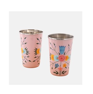 Nouveau Gobelet en Acier Inoxydable avec Motif Floral, Design Bohème Fait Main, pour la Maison, les Hôtels et les Fêtes - Product Image 3