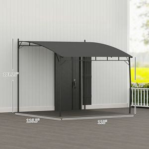Pergola Gazebo da Giardino 3x3m con Telaio in Metallo Grigio per Ville e Cortili - Product Image 3