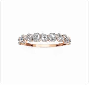 Brazalete de Oro de 10 Quilates con Diamantes para Mujer, Corte Princesa, Diamantes Naturales, Engaste Pavé, Lujoso para Uso Diario - Product Image 1