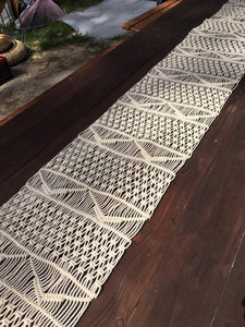 Boho Style Handmade Luxury White Macrame Cotton Tassels Knotted <b>Table</b> <b>Runner</b> Customized <b>Table</b> <b>Runners</b> Wholesale 14 X 78 Inches - Product Image 3