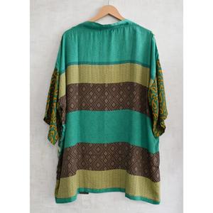 Robe kimono en soie indienne pour femmes, faite à la main, courte, imprimée, robe de nuit, vêtements de détente - Product Image 4