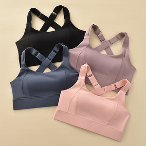 Sujetador deportivo transpirable de alta sujeción y resistente a impactos con tirantes ajustables y almohadilla de soporte fijo para el pecho para mujeres, sujetador de fitness. - Product Image 5