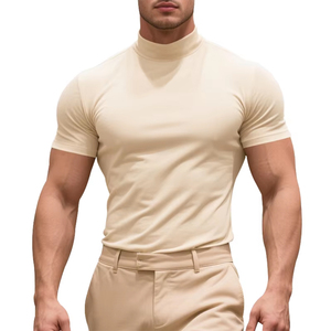 เสื้อยืดคอเต่าผู้ชาย แขนสั้น คอเต่า ฤดูร้อน ฤดูใบไม้ผลิ ทุกฤดูกาล เรียบง่าย แฟชั่น ลำลอง พื้นฐาน เสื้อยืดวันหยุดสำหรับผู้ชาย - Product Image 1