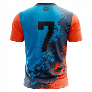 Camiseta de Fútbol Sublimada Deportiva 100% Poliéster con Número de Equipo, Camisetas de Fútbol con Cuello en V, Camisetas de Fútbol Estampadas - Product Image 2