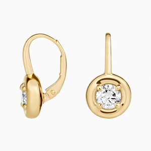 Boucles d'oreilles unisexes en or jaune plaqué or 14 carats avec diamants de laboratoire taille brillant ronde couleur G, luxe classique pour tous les jours - Product Image 2