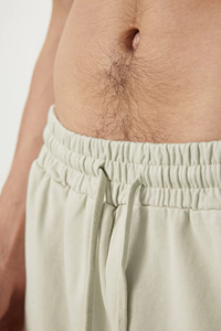 Mens Oversized Heavyweight 100% Cotton Corduroy Sweat Shorts Solid Vintage Washed Beige Drawstring Streetwear - Product Image 3