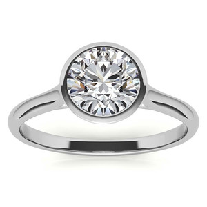 18/22k/24k Petite Bezel Round Brilliant Lab Grown Diamond Solitaire <b>Ring</b> Jewellery For Women And Girls Wear In Wedding Party's - Product Image 1