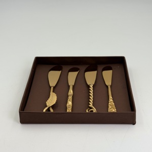 Good Quality Metal Cheese Cutter Slicer With Stainless Steel Handles for Kitchenware Tabletop Gold Finished Butter Knives Sets - Product Image 3