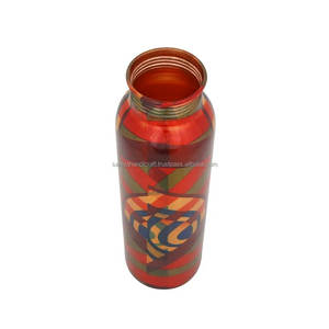 Designer Angel Bouteille d'eau en cuivre pur Meena Print Joint anti-fuite Moins de consommation quotidienne pour l'Ayurveda Avantages pour la santé Naturel - Product Image 2