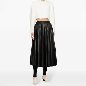 Falda Larga de Maternidad para Mujer, Diseño Cruzado Informal, Tejido Ecológico 100% Poliéster, Cintura Alta, Largo hasta el Suelo, Reversible, Color Sólido - Product Image 4