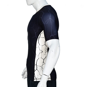 Custom Brown Rash Guard Short Sleeve Compression Shirt Sublimated <b>Print</b> MMA BJJ Grappling Gym Workout Base Layer Wholesale Bulk - Product Image 4