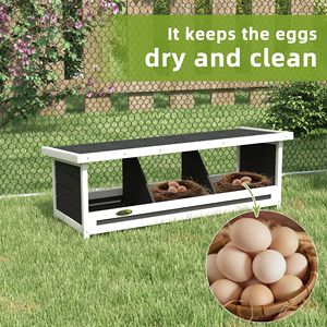 Gallinero de Techo Asfáltico Gris con Nidos y Accesorios de Madera para hasta 3 Gallinas, Jaulas para Animales - Product Image 6