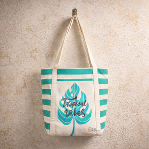 Eco Friendly <b>Canvas</b> <b>Tote</b> Bag Printed Tropical Design Reusable Shopping Beach Bag Large Capacity Shoulder Handbag for Women - Product Image 2