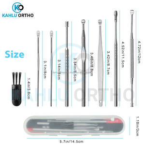 8 pièces, ensembles de nettoyage d'oreilles réutilisables de haute qualité, cure-oreilles en acier inoxydable, boîte de rangement portable, outils de nettoyage des oreilles KAHLU - Product Image 3