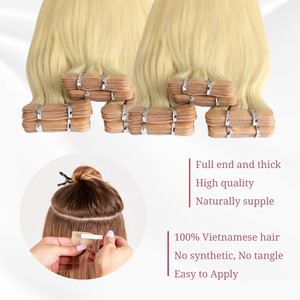 Extensiones de lujo en cinta Cabello humano se derrite en el cuero cabelludo Enredado libre 100% Cabello vietnamita crudo OEM Etiqueta privada lista - Product Image 3
