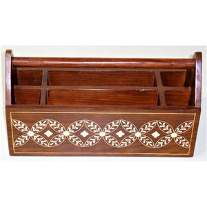 Wholesale Custom Rustic Wooden Beer Caddy 6 Pack <b>Bottle</b> Carrier <b>Storage</b> Box <b>Rack</b> Holder Container Basket With Handle For Bar - Product Image 4