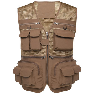 Gilet de pêche classique multi-poches pour homme, veste décontractée d'extérieur, gilet de travail de sécurité avec poche en maille, vente en gros - Product Image 6