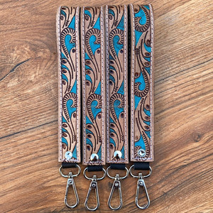 Bracelet en cuir de vache usiné à la main de luxe durable porte-clés personnalisé de haute qualité longe voiture porte-clés femmes dragonnes - Product Image 2