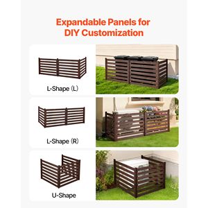 Cerca de privacidad de madera maciza para exteriores de 48 x 37 pulgadas, pantalla de 3 paneles para aire acondicionado con estacas metálicas, marco de acero y cubierta de madera para tanque - Product Image 3