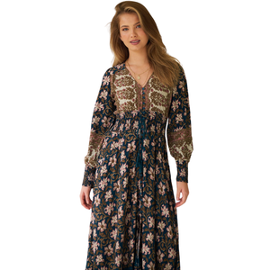 Vestido largo con cuello en V para mujer, ropa informal de moda - Product Image 1