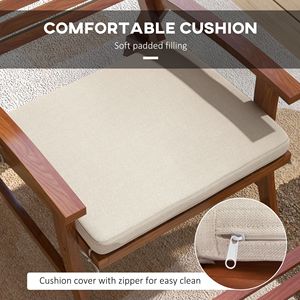 Set da Esterno in Legno di Acacia a 4 Pezzi con Cuscini Color Crema e Poggiapiedi Resistenti alle Intemperie per il Massimo Relax - Product Image 6