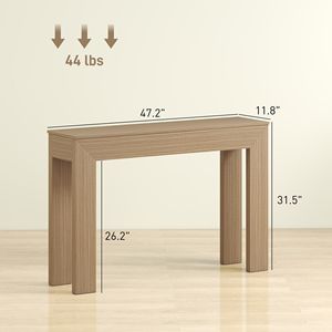 Consolle da Ingresso in Legno Massello/Marmo/Acciaio Stile Rustico/Hotel, 47 Pollici, Arredamento Casa - Product Image 2