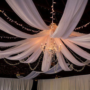 Cortinas de techo blancas para boda, decoración de fondo, cortinas de techo elegantes para decoraciones de boda - Product Image 4