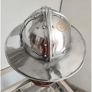 Casco de Guerra Medieval Italiano de Hierro Forjado a Mano y Pulido, Calibre 18, con Correa para la Barbilla y Forro de Cuero para Navidad - Product Image 1