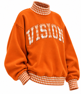 Sweat-shirt col roulé personnalisé pour femme, coupe oversize, en molleton de coton, manches longues, avec logo frontal, pull décontracté pour l'hiver, vente en gros - Product Image 1