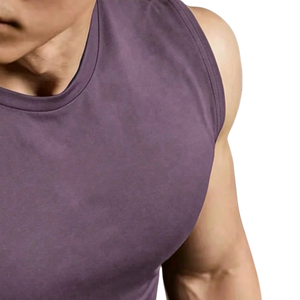 <b>Mens</b> Sleeveless <b>Muscle</b> Tank <b>Top</b> Athletic Gym Workout Fitted Training Bodybuilding Sportswear Polyester Knitted Breathable - Product Image 3
