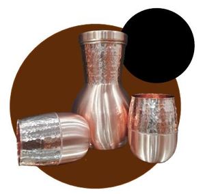 Pichet à boisson en cuivre de style vintage avec ensemble de verres pour la table à manger, la cuisine et l'hôtellerie - Product Image 2