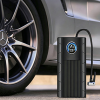 Compresseur d'air portable électrique rechargeable 12V pour voiture, gonfleur de pneus sans fil avec manomètre analogique pour voiture et moto