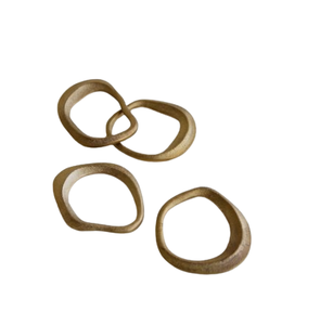 Ensemble de quatre anneaux de serviette en métal poli or au design élégant, porte-serviettes pour mariage, hôtel, restaurant, fabrication sur mesure - Product Image 5
