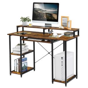 47 Inches <b>Study</b> <b>Table</b> for Writing Computer Desk with Keyboard Tray and Monitor Stand - Product Image 3
