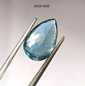 Aigue-marine naturelle bleue Santa Maria de 3,70 carats, taille poire facettée, translucide, pierre précieuse non montée - Product Image 6