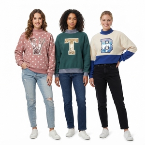 Women Oversized Sweatshirt Mock Neck Layered Design Casual Loose Fit Pullover <b>Long</b> <b>Sleeve</b> Comfortable <b>Top</b> Wholesale Fashionable - Product Image 6