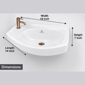 Lavabo mural moderne en céramique pour salle de bain, avec robinet monotrou, équipement sanitaire - Product Image 3