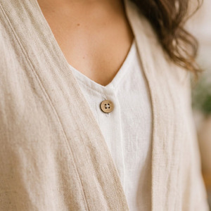 Conjunto de Pijama de Lino Natural para Mujer, Ropa de Dormir Suave y Cómoda, Ecológica - Product Image 3