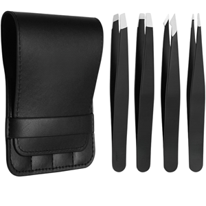 Pince à épiler professionnelle en acier inoxydable pour sourcils, grande précision pour l'élimination des poils du visage, des éclats et des poils incarnés - Ensemble - Product Image 1