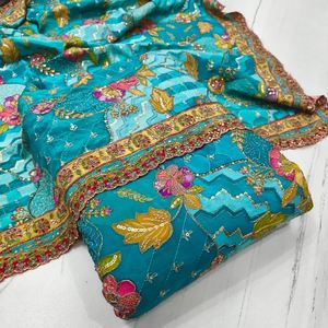Tissu brocart de luxe imprimé, tissu jacquard brodé imprimé pour robe de mariée, Kurti, robe et costume - Product Image 1