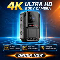 Caméra corporelle portable Ultra HD avec vision nocturne, grand angle, CMOS H.265, MicroSD, idéale pour les services de police routière