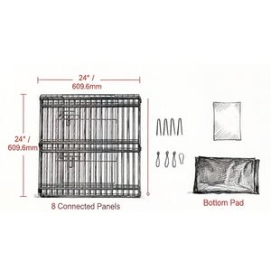 Recinto Retrattile per Animali Domestici, Box Moderno con Motivo Solido per Esterni, per Maiali, Conigli, Polli, Anatre, con Caratteristiche a Tema Animale - Product Image 2