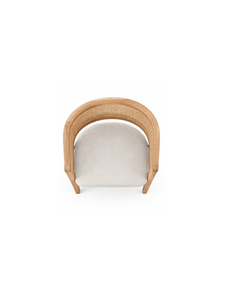 Fauteuil en bois moderne avec assise rembourrée et dossier en rotin, design scandinave pour salle à manger, hôtel et café - Product Image 4