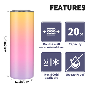 Bicchiere Termico Personalizzato all'Ingrosso con Colore Sfumato per San Valentino, 20oz, Doppia Parete in Acciaio Inox 304, Isolamento Sottovuoto, Senza BPA - Product Image 2