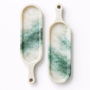 Bandeja de resina de última generación, muy vendida, con asa, elegante diseño de plato para servir comida, para uso en el hogar, cocina, comedor y hoteles. - Product Image 2