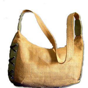 Sac de shopping en toile de jute Lowell Craft, motif géométrique, fermeture éclair, longue poignée d'épaule, taille moyenne, usage quotidien, couleur naturelle - Product Image 3