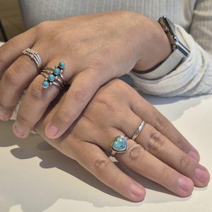 925 Sterling Silver <b>Turquoise</b> Heart <b>Ring</b> Handmade Minimalist <b>Ring</b> for Women Jewelry Gift - Product Image 3